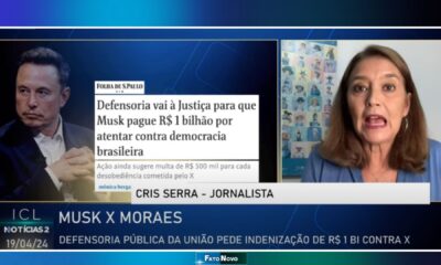 Defensoria quer que Elon Musk pague R$ 1 bilhão por danos à democracia brasileira
