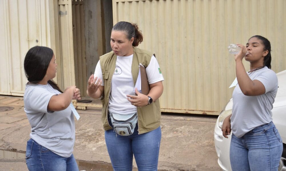 Agentes comunitários de saúde e agentes de Vigilância Ambiental em Saúde instruíram alunos do CED 416 durante a ação contra a dengue | Foto: Yuri Freitas/Agência Saúde-DF