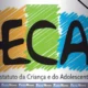 Logotipo do ECA com a inscrição '35 anos' e símbolos de proteção à criança